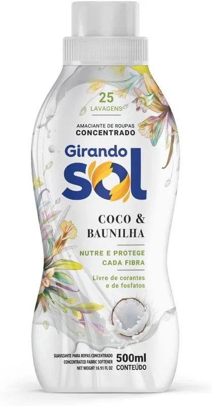 AMACIANTE CONCENTRADO GIRANDO SOL COCO BAUNILHA 1L