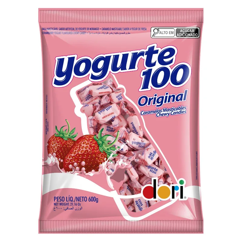 BALA YOGURTE100 MORANGO DORI 600GR