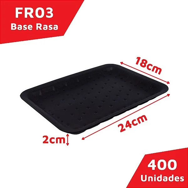 BANDEJA EPS FR03 PRETA 18X24X1,5CM