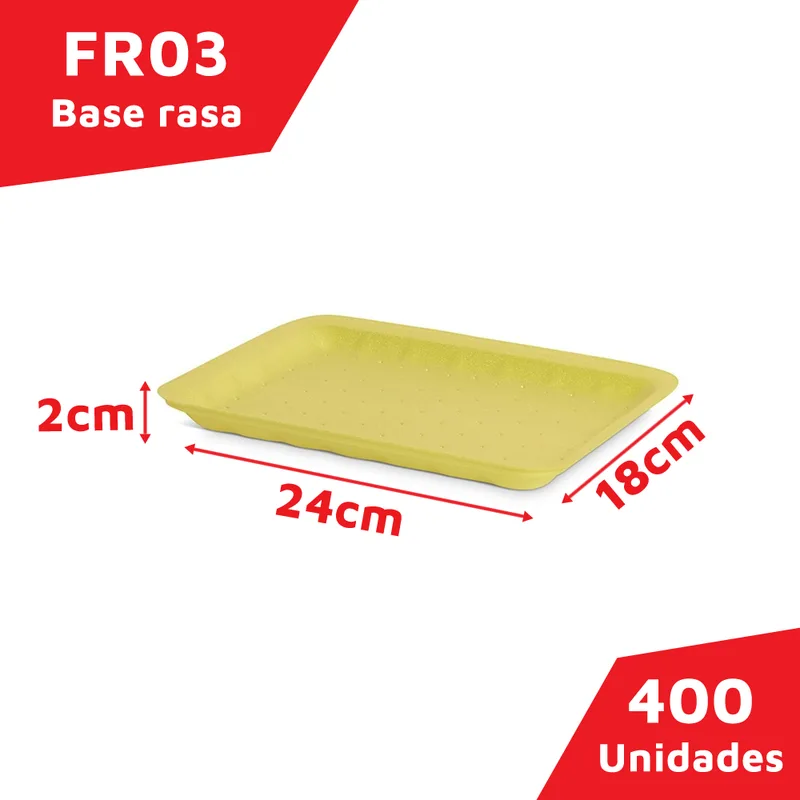 BANDEJA EPS FR03AB AMARELA 18X24X2CM RASA