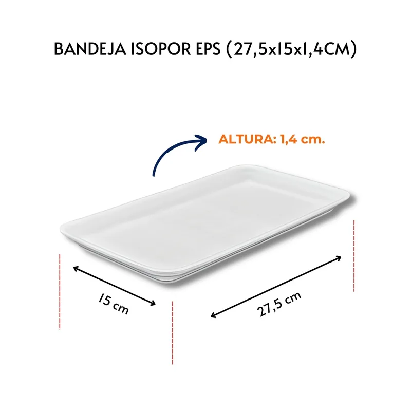 BANDEJA EPS FR04 15X27,5X1,5CM RASA