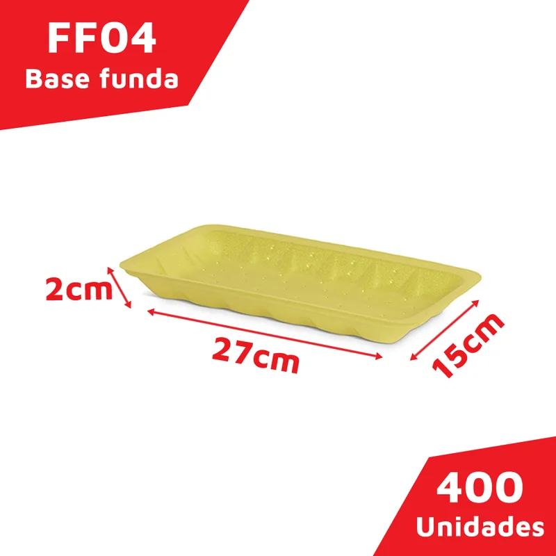 BANDEJA EPS FR04AB AMARELA 15X27,5X2CM RASA