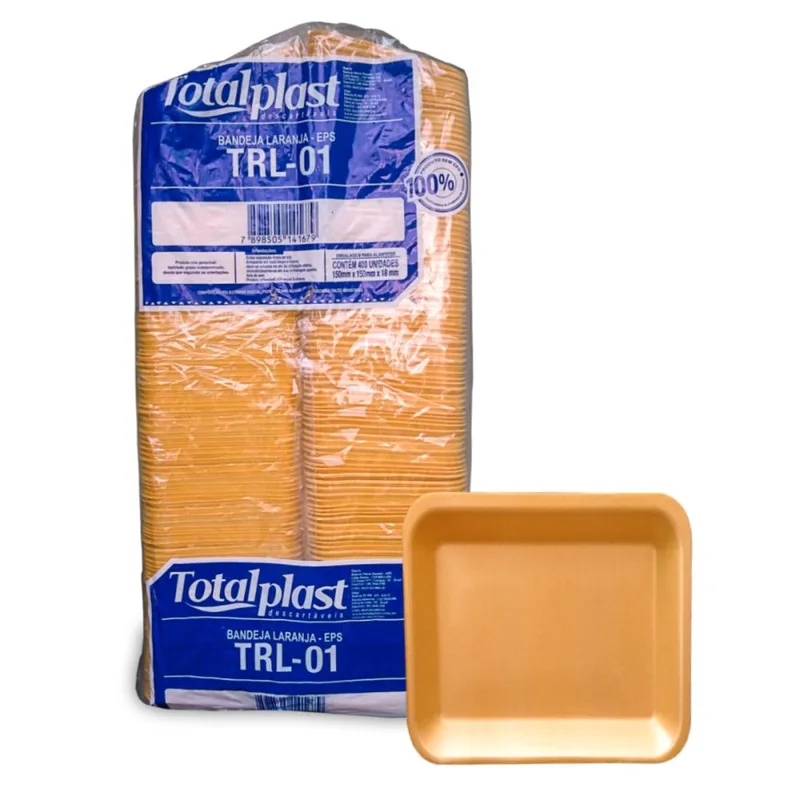 BANDEJA EPS TRL-03 23.5X18X1.6CM TOTALPLAST