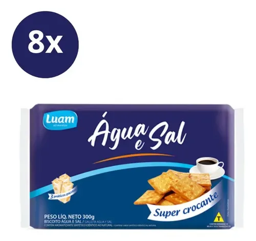BISCOITO AGUA E SAL  300GR LUAM