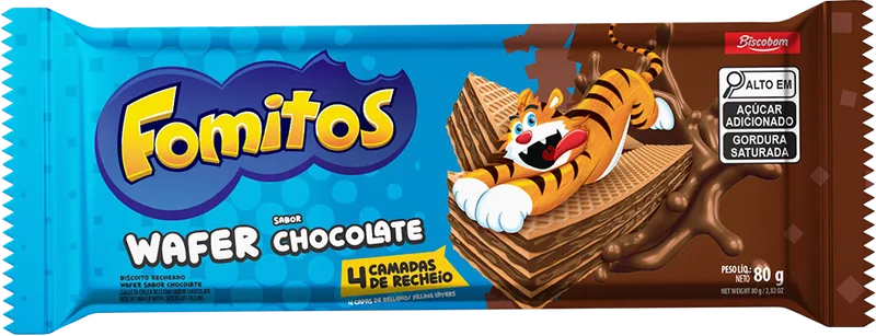 BISCOITO RECH. WAFER CHOCOLATE FOMITOS 80GR