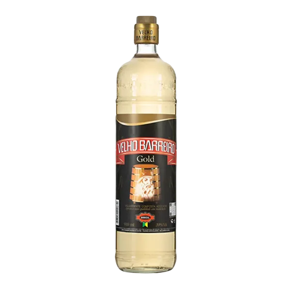 CACHAÇA ADOÇADA VELHO BARREIRO GOLD 910ML