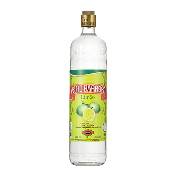 CACHAÇA ADOÇADA VELHO BARREIRO LIMAO 910ML