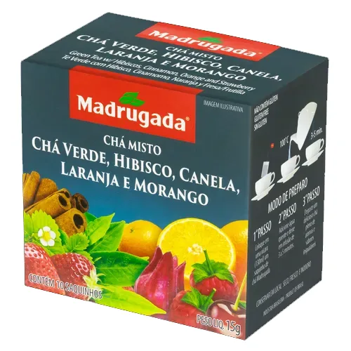 CHA VERDE COM HIBISCO CANELA E FRUTAS