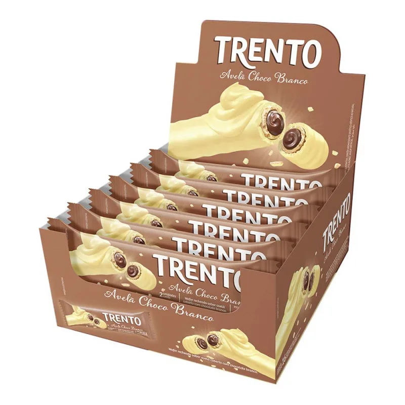 CHOC. WAFER TRENTO CHOCOLATE BRANCO 29GR C/16