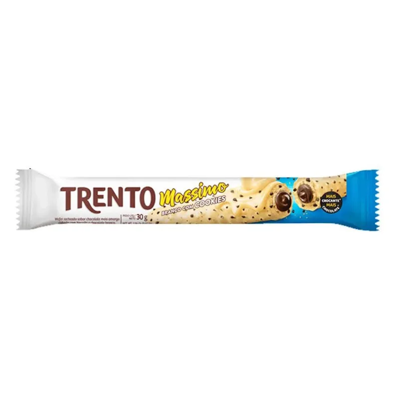 CHOC. WAFER TRENTO MASSIMO BRANCO C/COOKIES 25GR C/15