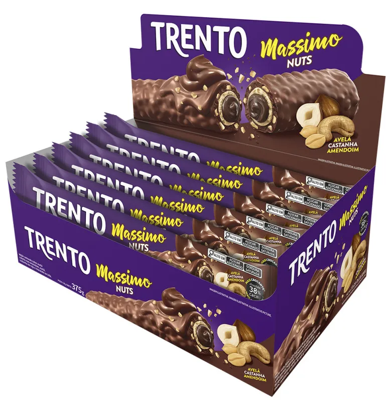CHOC. WAFER TRENTO MASSIMO NUTS 25GR C/15UN