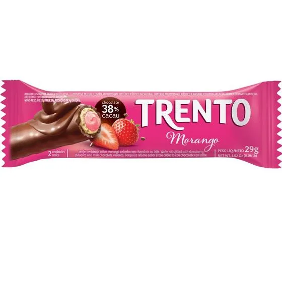 CHOC. WAFER TRENTO MORANGO 29GR C/16