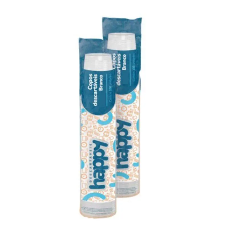 COPO AGUA DESC. 150ML TRANSP. HAPPY C/100UN MINAPLAST