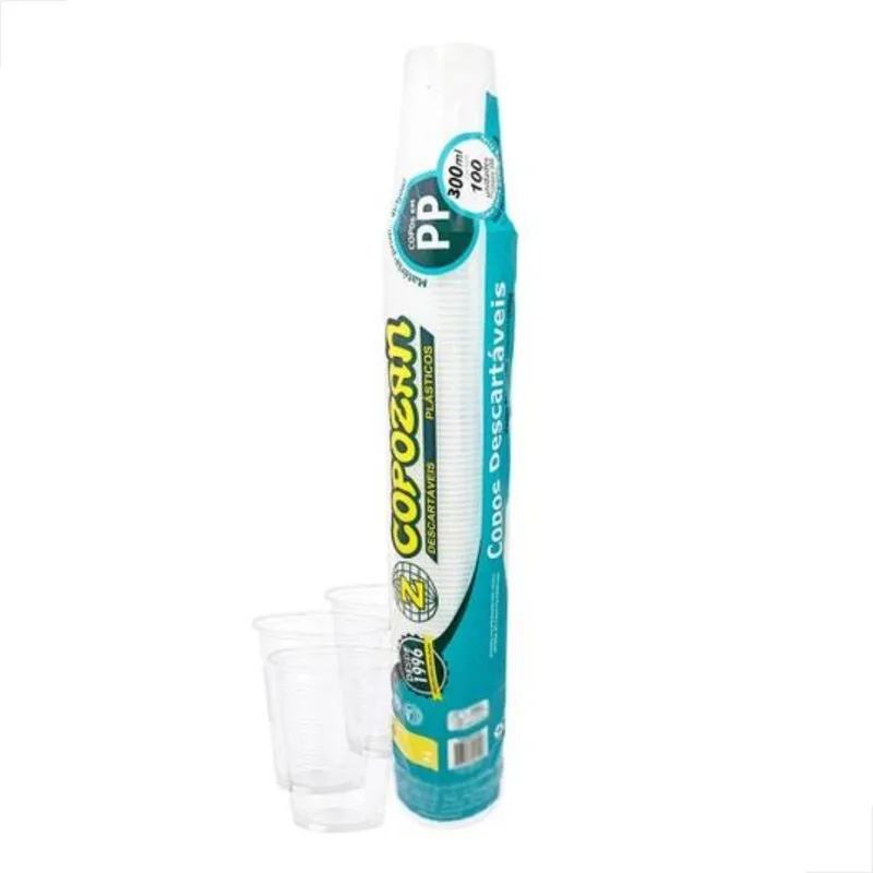 COPO DESCART TRANSP 300 ML PP-300 C/100UN COPOZAN