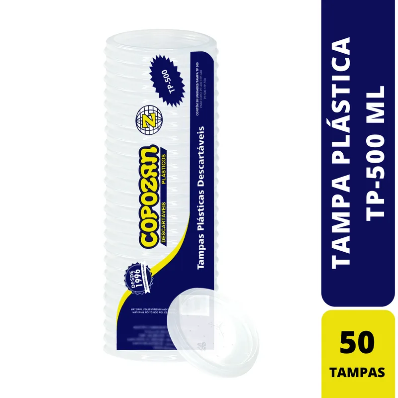 COPO DESCART TRANSP PP-550 500ML C/50UN COPOZAN