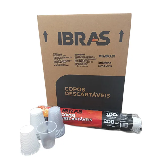COPO DESCARTAVEL 200ML BRANCO C/100 ABNT IBRAS