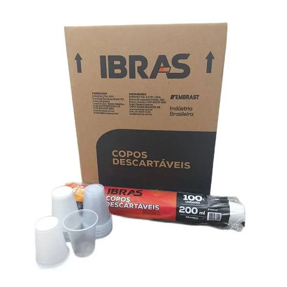 COPO DESCARTAVEL 200ML TRANSP C/100 ABNT IBRAS