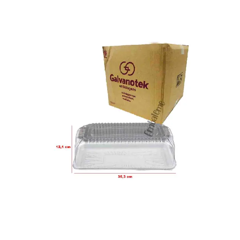 EMB. PLAST. G65 MM TORTA RETANG. PEQUENA 2KG GALVANOTEK C/50
