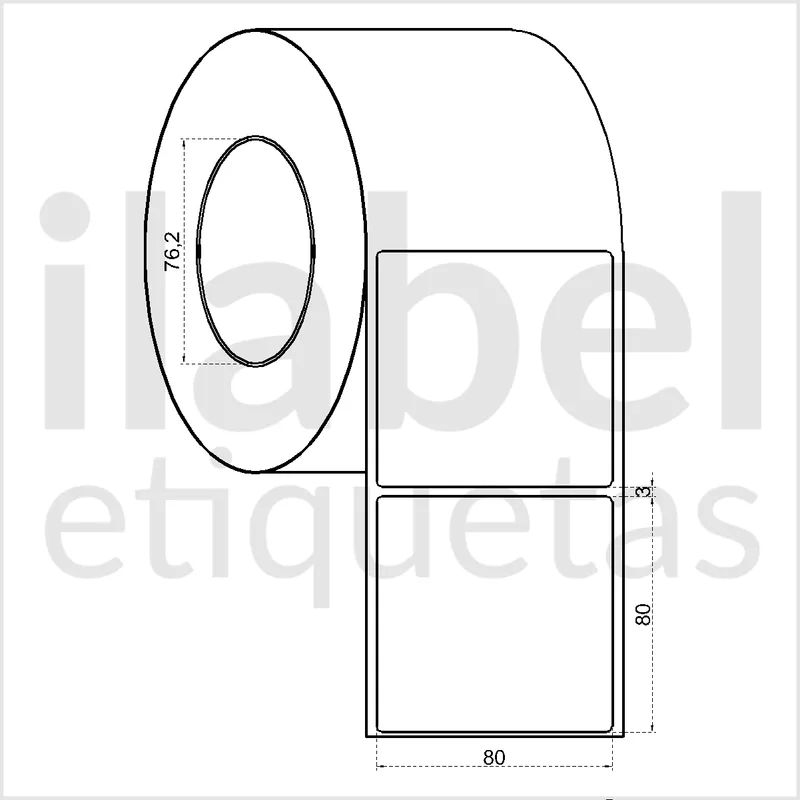 ETIQUETA 80X80M TERMICA KPH 48 PERSONALIZADA