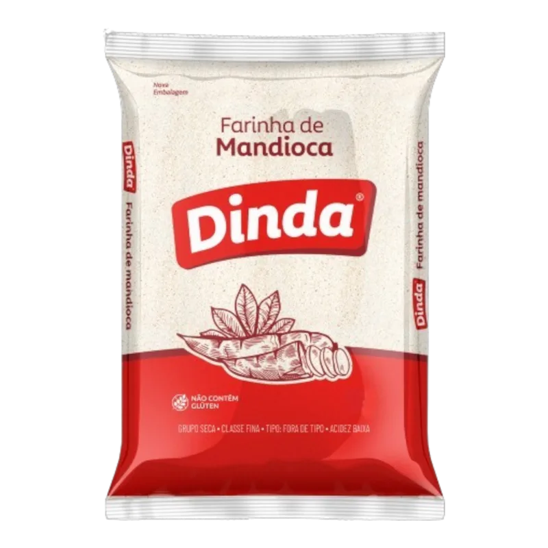 FARINHA MANDIOCA BRANCA FINA DINDA 500GR