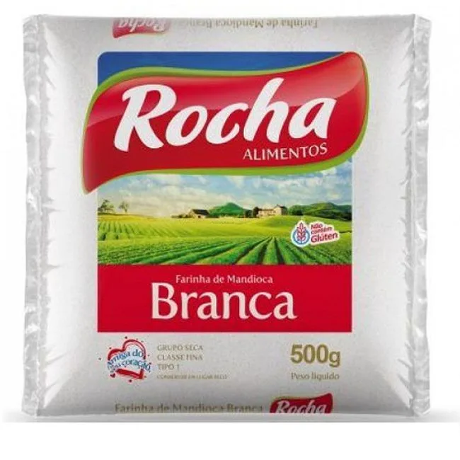 FARINHA MANDIOCA BRANCA FINA ROCHA 500GR