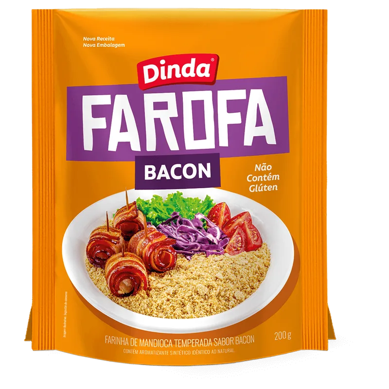 FAROFA DE MANDIOCA DINDA BACON 200GR