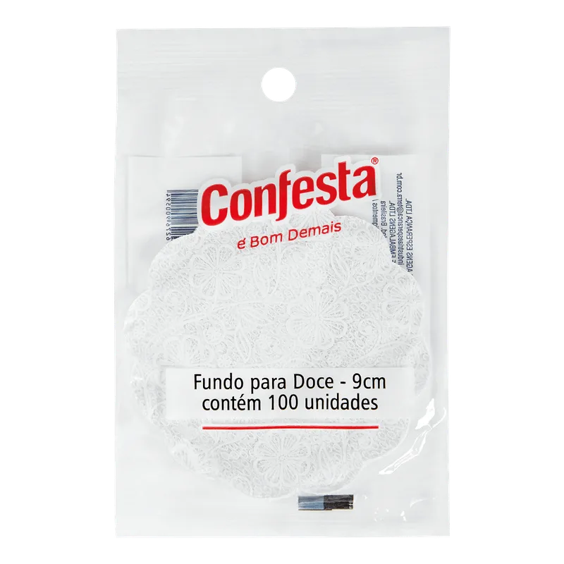 FUNDO PARA DOCE BRANCO 9CM CONFESTA PCT C/ 100UN