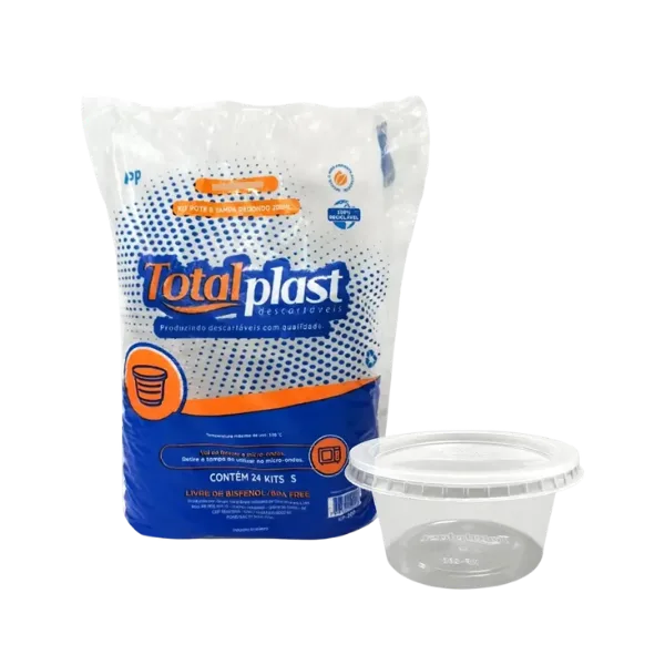 KIT POTE E TAMPA REDONDO PP 140ML TOTALPLAST