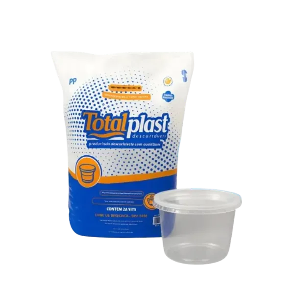 KIT POTE E TAMPA REDONDO PP 250ML TOTALPLAST C/ 24