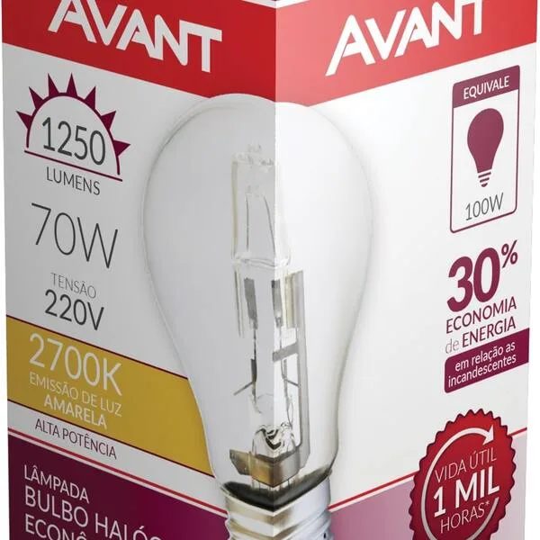 LAMPADA BULBO-A55-HALOGENO-70W-220V AVANT