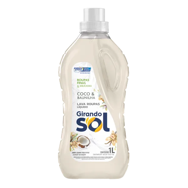 LAVA ROUPAS LIQUIDO GIRANDO SOL COCO BAUNILHA 1L
