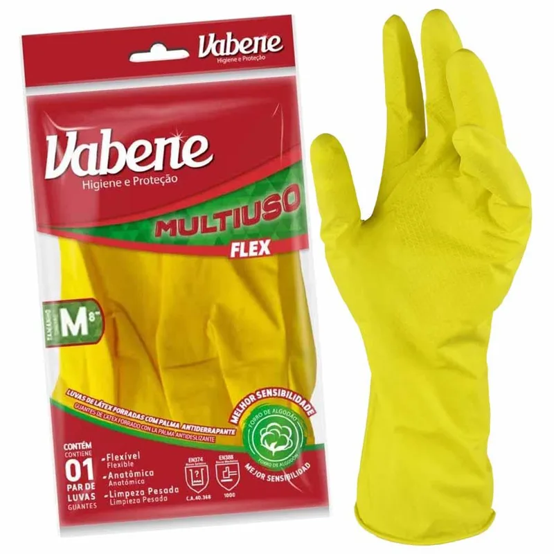 LUVA LATEX MULT. AMARELA M VABENE