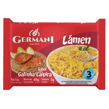 MACARRAO INSTANT. GALINHA CAIPIRA 63GR GERMANI