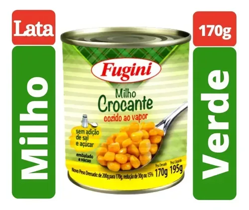 MILHO VERDE CROCANTE AO VAPOR FUGINI LATA 170GR
