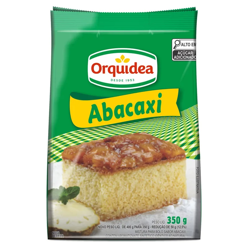 MISTURA BOLO SABOR ABACAXI 350GR ORQUIDEA