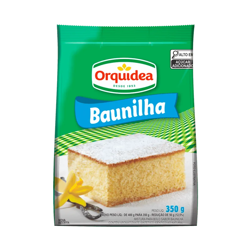 MISTURA BOLO SABOR BAUNILHA 350GR ORQUIDEA