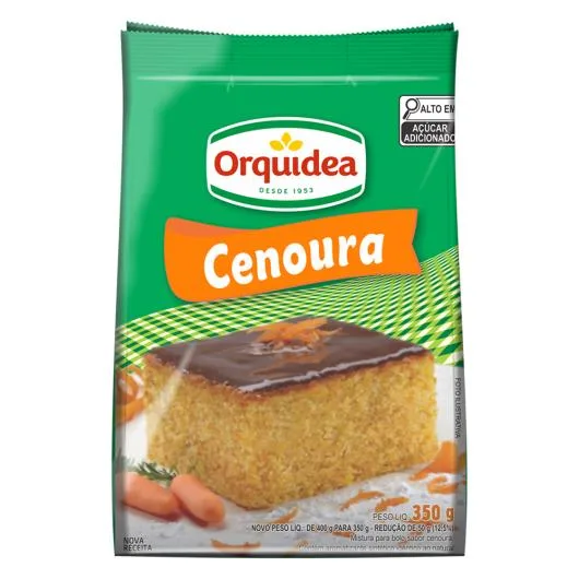 MISTURA BOLO SABOR CENOURA 350GR ORQUIDEA