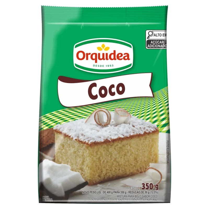 MISTURA BOLO SABOR COCO 350GR ORQUIDEA