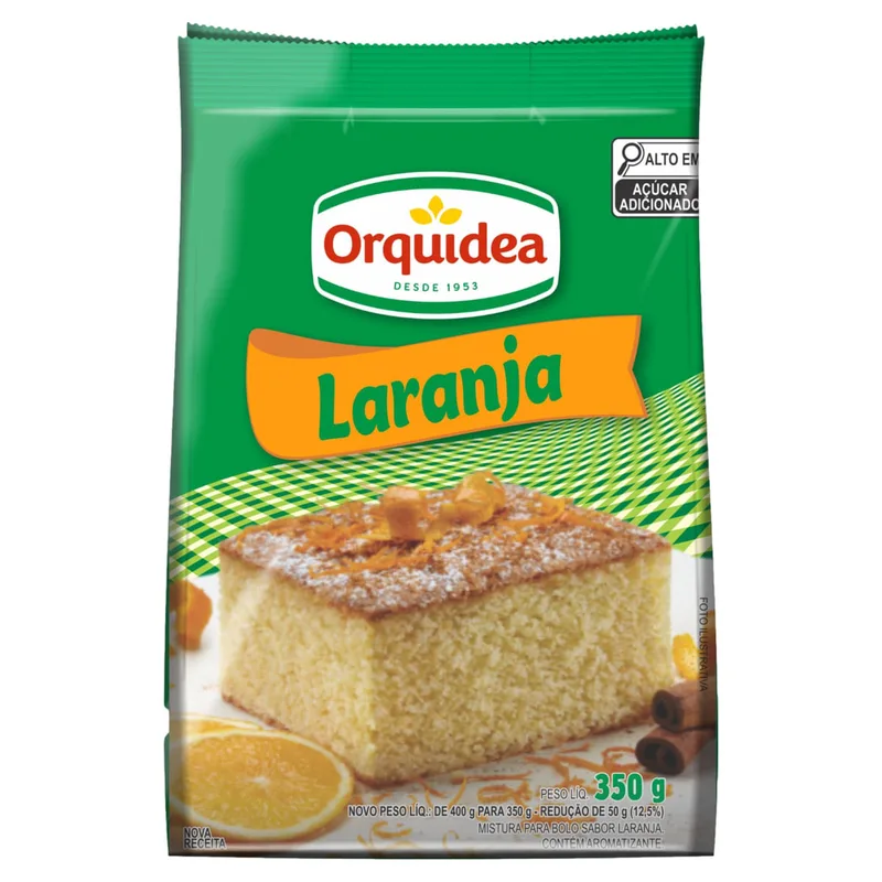 MISTURA BOLO SABOR LARANJA 350GR ORQUIDEA