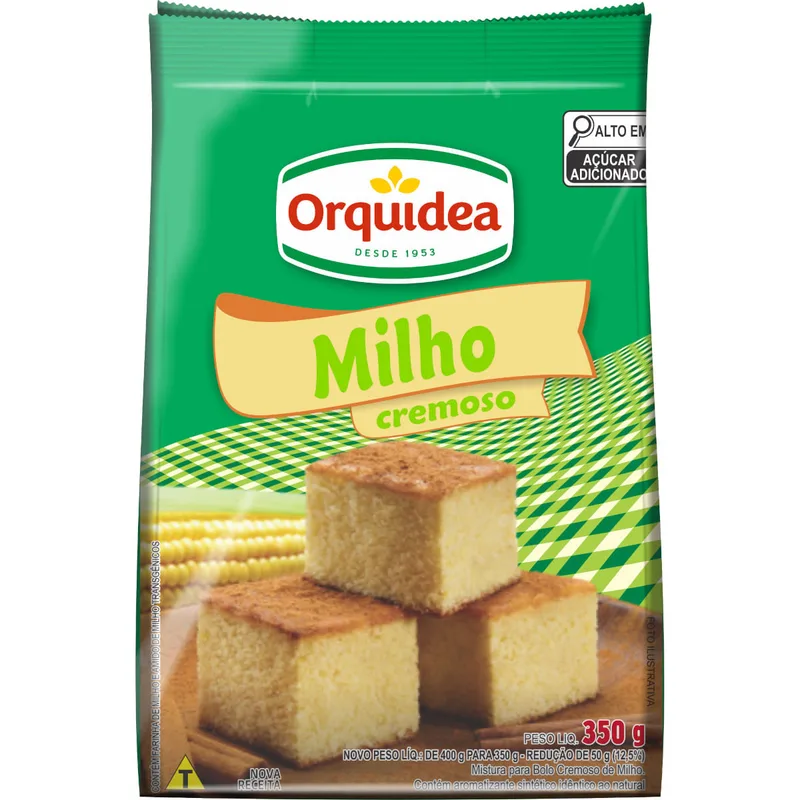 MISTURA BOLO SABOR MILHO CREMOSO 350GR ORQUIDEA