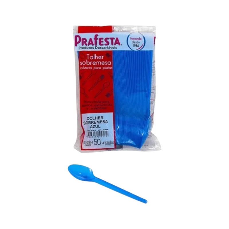 NOVA COLHER SOBREM. C/50 AZUL PRAFESTA