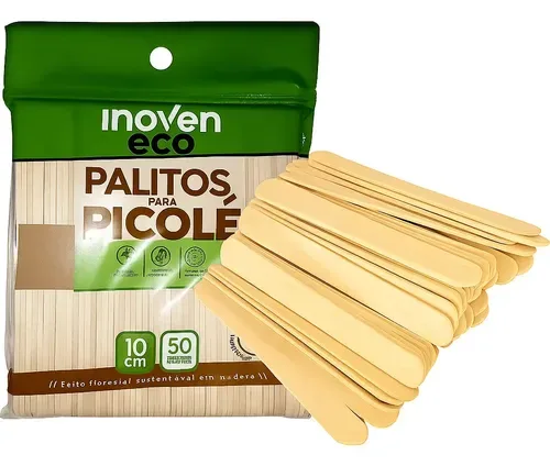PALITO PARA PICOLE DE MADEIRA INOVEN 10 CM C/50