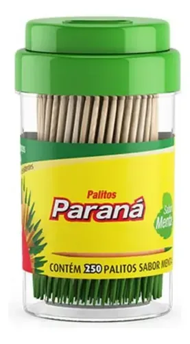 PALITOS DE DENTE MENTA 12 FRASCOS C/250UN PARANA