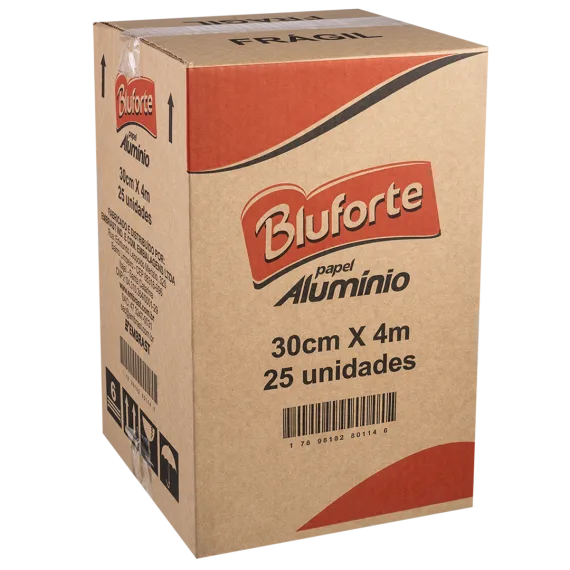 PAPEL ALUMINIO 30CMX4M BLUFORTE