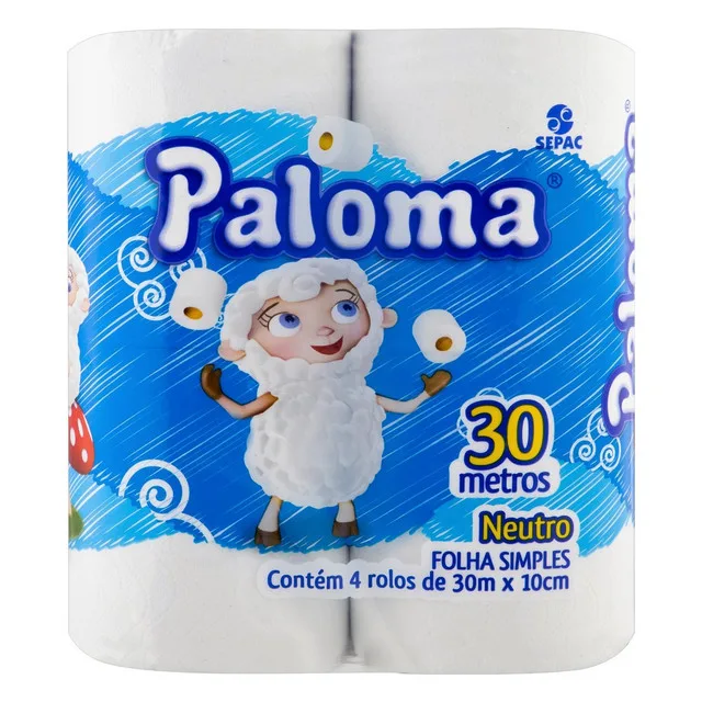 PAPEL HIGIENICO FOLHA SIMPLES PALOMA PCT COM 4 (60M)