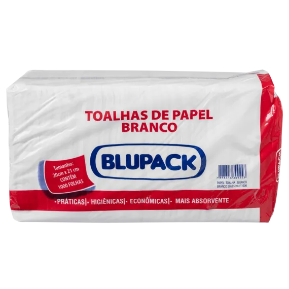 PAPEL TOALHA BLUPACK STANDARD BRANCO 20X20 (INTERCALADO)