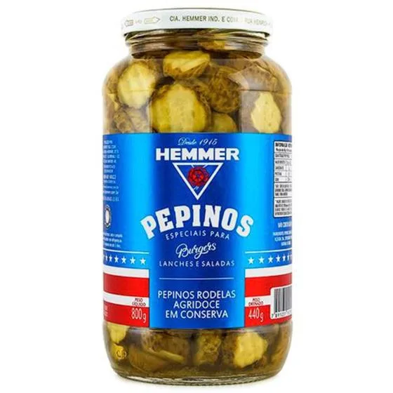 PEPINOS EM RODELAS AGRI DOCE HENMER 440GR