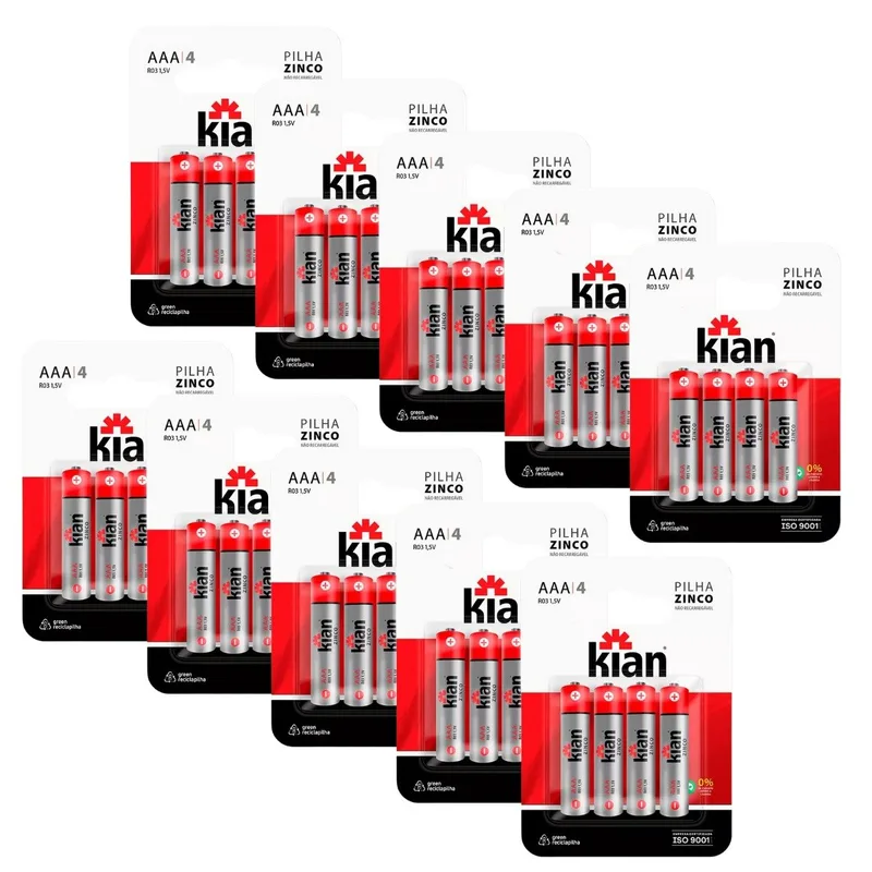 PILHA KIAN PALITO DISPLAY C/60 AAA R03 1,5V