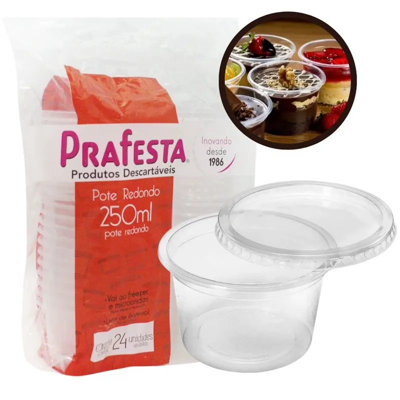 POTE REDONDO 1000 ML C/TAMPA C/24UN PRAFESTA