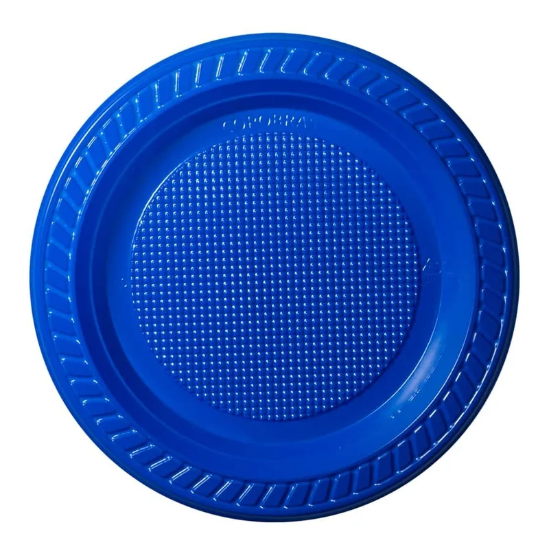 PRATO DESCARTAVEL 15CM AZUL C/10